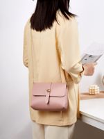 Women's Pu Leather Solid Color Fashion Soft Surface Square Magnetic Buckle Crossbody Bag main image 5
