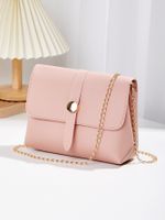 Women's Pu Leather Solid Color Fashion Soft Surface Square Magnetic Buckle Crossbody Bag sku image 2