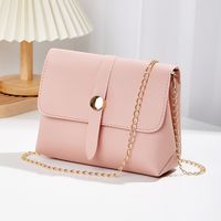 Women's Pu Leather Solid Color Fashion Soft Surface Square Magnetic Buckle Crossbody Bag main image 4