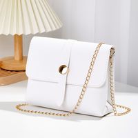 Women's Pu Leather Solid Color Fashion Soft Surface Square Magnetic Buckle Crossbody Bag main image 6