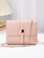 Women's Pu Leather Solid Color Fashion Soft Surface Square Magnetic Buckle Crossbody Bag main image 3