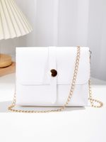 Women's Pu Leather Solid Color Fashion Soft Surface Square Magnetic Buckle Crossbody Bag sku image 1