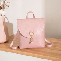 Cute Solid Color Pearl Square Flip Cover Classic Backpack main image 1
