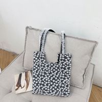 Streetwear Color Block Embroidery Square Open Tote Bag sku image 1