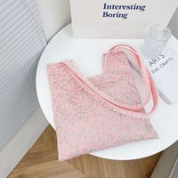 Streetwear Color Block Embroidery Square Open Tote Bag main image 4