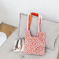 Streetwear Color Block Embroidery Square Open Tote Bag sku image 2