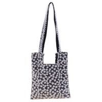 Streetwear Color Block Embroidery Square Open Tote Bag main image 6