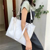 Streetwear Solid Color Square Zipper Tote Bag main image 5