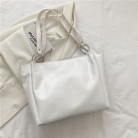 Streetwear Solid Color Square Zipper Tote Bag sku image 1