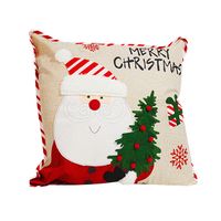 Snowman Hugging Pillowcase Christmas Pillow Linen Sofa Pillow Case Car Cushion Cover Wholesale sku image 5