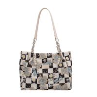 Streetwear Printing Pearl Chain Zipper Tote Bag sku image 1