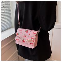 Women's Pu Leather Fruit Fashion Pearl Chain Square Magnetic Buckle Crossbody Bag main image 6