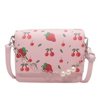 Mujeres Cuero Sintético Fruta Moda Perla Cadena Cuadrado Hebilla Magnética Bolso Bandolera main image 2