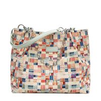 Fashion Color Block Chain Square Zipper Tote Bag main image 5