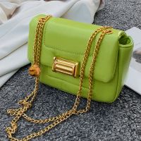 Basic Solid Color Metal Button Chain Square Buckle Square Bag main image 1