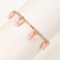 Fashion Butterfly Alloy Inlay Artificial Rhinestones Bracelets 1 Piece main image 3
