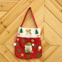 Weihnachts Geschenk Tasche Kreative Glückliche Aufkleber Blume Einkaufstasche Süßigkeiten Tasche Weihnachts Stoff Rote Einkaufstasche Geschenkt Asche sku image 6