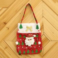 Weihnachts Geschenk Tasche Kreative Glückliche Aufkleber Blume Einkaufstasche Süßigkeiten Tasche Weihnachts Stoff Rote Einkaufstasche Geschenkt Asche sku image 4