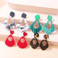 Fashion Geometric Heart Shape Arylic Slice Splicing Earrings main image 9