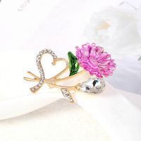 Sweet Flower Alloy Inlay Rhinestones Women's Brooches main image 4