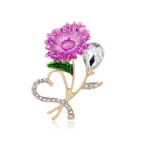 Sweet Flower Alloy Inlay Rhinestones Women's Brooches main image 1