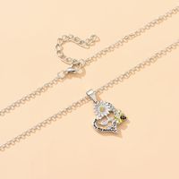 Simple Style Animal Sunflower Heart Shape Alloy Inlay Rhinestone Pendant Necklace 1 Piece main image 2