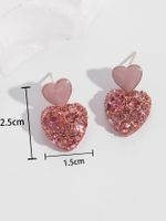 Simple Style Heart Shape Alloy Inlay Rhinestone Drop Earrings main image 5