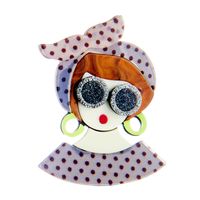 Cute Human Cartoon Arylic Patchwork Brooches sku image 8