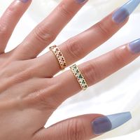 Fashion Heart Shape Copper Open Ring Plating Inlaid Zircon Zircon Copper Rings main image 6