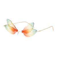 New Dragonfly Sunglasses Women's Fashion Wings Sunglasses Trendy Double Lens Party Ball Sunglasses sku image 13