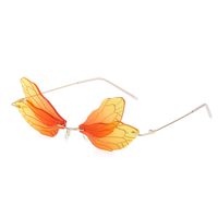 New Dragonfly Sunglasses Women's Fashion Wings Sunglasses Trendy Double Lens Party Ball Sunglasses sku image 12
