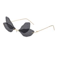 New Dragonfly Sunglasses Women's Fashion Wings Sunglasses Trendy Double Lens Party Ball Sunglasses sku image 5