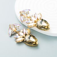 Exaggerated Geometric Alloy Inlay Rhinestone Zircon Earrings 1 Pair main image 5