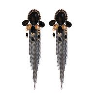 Vintage Style Water Droplets Tassel Alloy Inlay Artificial Rhinestones Drop Earrings main image 3
