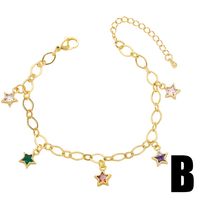 Mode Rond Star Forme De Cœur Le Cuivre Bracelets Incruster Zircon Bracelets De Cuivre main image 5