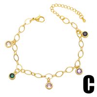 Fashion Round Star Heart Shape Copper Bracelets Inlay Zircon Copper Bracelets sku image 3