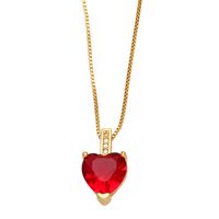 Fashion Heart Shape Copper Necklace Inlay Zircon Copper Necklaces main image 5
