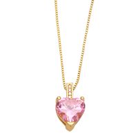 Fashion Heart Shape Copper Necklace Inlay Zircon Copper Necklaces main image 4