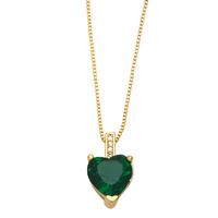 Fashion Heart Shape Copper Necklace Inlay Zircon Copper Necklaces sku image 5