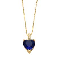 Fashion Heart Shape Copper Necklace Inlay Zircon Copper Necklaces sku image 6