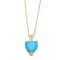 Mode Herzform Kupfer Halskette Inlay Zirkon Kupfer Halsketten sku image 8
