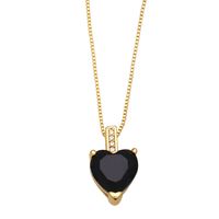 Fashion Heart Shape Copper Necklace Inlay Zircon Copper Necklaces sku image 9