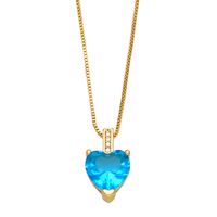 Fashion Heart Shape Copper Necklace Inlay Zircon Copper Necklaces main image 3