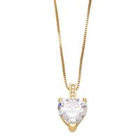 Fashion Heart Shape Copper Necklace Inlay Zircon Copper Necklaces main image 2