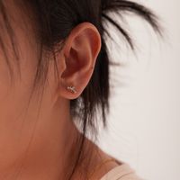 Fashion Geometric Stainless Steel Ear Studs Plating Zircon Stainless Steel Earrings main image 1