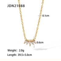 Fashion Geometric Stainless Steel Pendant Necklace Plating Zircon Stainless Steel Necklaces sku image 1