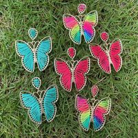 Bohemian Butterfly Cloth Metal Splicing Earrings main image 3