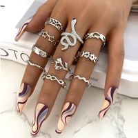 Fashion Geometric Animal Alloy Plating No Inlaid Open Ring 10 Pieces sku image 1