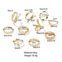 Fashion Geometric Animal Alloy Plating No Inlaid Open Ring 10 Pieces main image 3