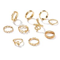 Fashion Geometric Animal Alloy Plating No Inlaid Open Ring 10 Pieces main image 2
